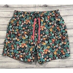 CHUBBIES The Bloomerangs Swim Trunks Shorts Sz M Black Floral 5.5 Inseam Lined